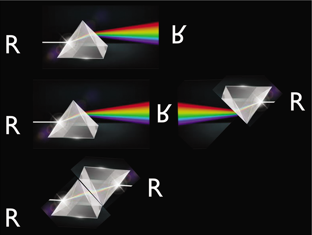 The Amici Prism was a key development, as it allowed the image transmitted by the lens to be oriented correctly. The two prisms in series flipped the image, corrected the inverted image from early scopes. Copyright Gregory Bain.