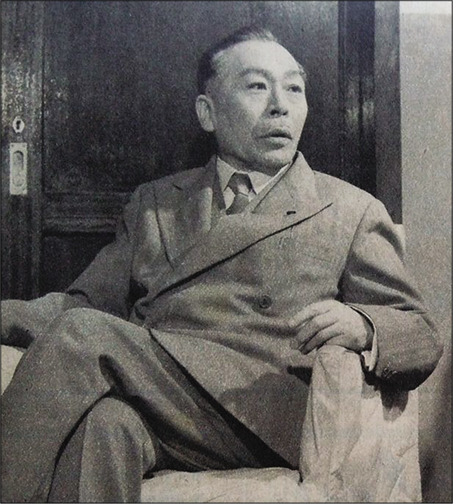 Professor Kenji Takagi (1888–1963) pioneered the development of arthroscopy in Japan. Source: The Asahi Picture News - May 13, 1953.