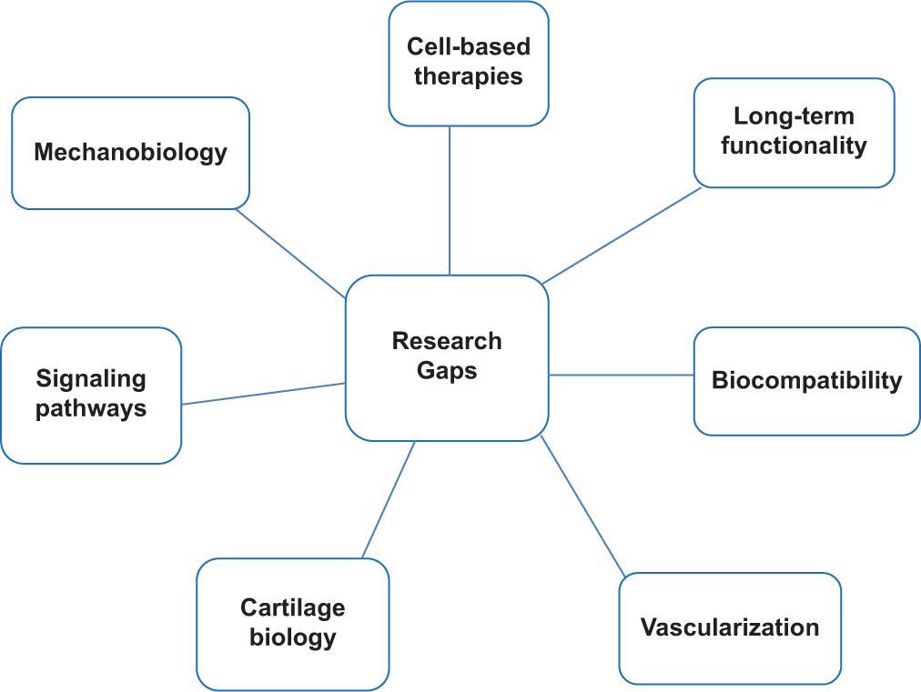 Research gaps in cartilage regeneration.